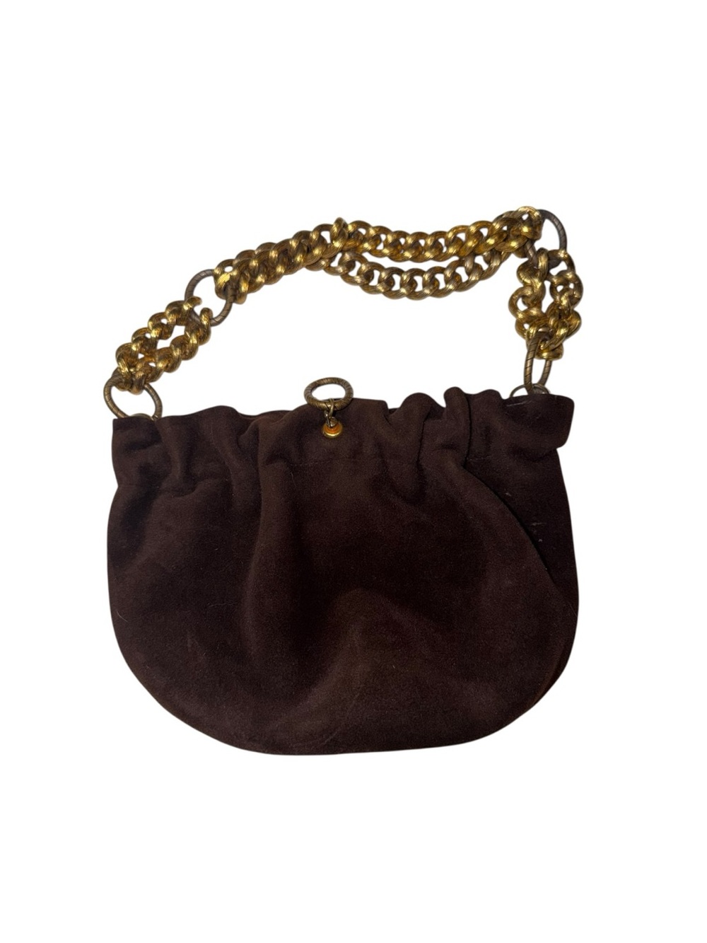 Vintage 1960s Morris Moskowitz Brown Suede Felt Chain… - Gem